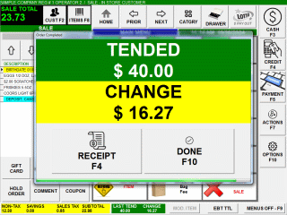 Touch Screen POS Software, Finish the sale Touch Screen POS Software, Finish the sale